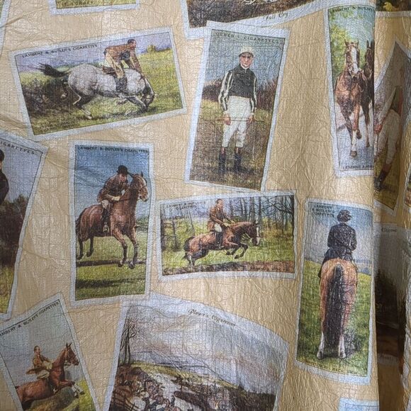 Vintage 90s Equestrian Print Bomber Jacket Hunt Print Riding Horses, Sz XL - Picture 9 of 9
